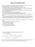 MỘT SỐ CÂU HỎI TƯ DUY SH9 HKII