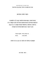 tóm tắt luận án tiến sĩ  Nghiên cứu đặc điểm sinh học, sinh thái của nhện gié Steneotarsonemus spinki Smiley hại lúa và biện pháp phòng chống chúng ở một số tỉnh miền Bắc Việt Nam