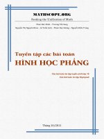 Tuyển tập các bài toán HÌNH học PHẲNG