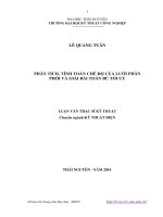 Phân tích, tính toán chế độ của lưới phân phối và giải bài toán bù tối ưu