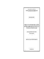 tóm tắt luận án tiến sĩ nông ngiệp Nghiên cứu xu hướng biến động lao động, đất nông nghiệp cho sản xuất chè và lúa tỉnh Thái Nguyên đến năm 2020