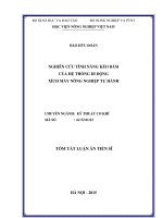tóm tắt luận án tiến sĩ  Nghiên cứu tính năng kéo bám của hệ thống di động xích máy nông nghiệp tự hành