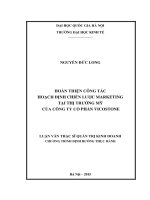 Hoàn thiên công tác hoạch định chiến lược Marketing tại thị trường Mỹ của Công ty cổ phần Vicostone