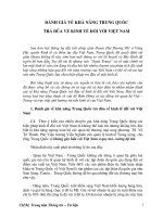 đánh giá về khả năng Trung Quốc trả đũa đối với kinh tế Việt Nam