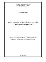 Quản trị nhân sự tại Công ty cổ phần công nghiệp Kim Quang