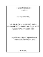 Xây dựng chiến lược phát triển nguồn nhân lực cho công ty cổ phần vật liệu xây dựng Bưu Điện