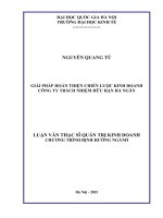 Giải pháp hoàn thiện chiến lược kinh doanh Công ty Trách nhiệm Hữu hạn Hà Ngân