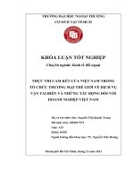 Thực thi cam kết của Việt Nam trong tổ chức thương mại thế giới về dịch vụ vận tải biển và những tác động đối với Việt Nam