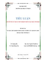 SỬ DỤNG THÍ NGHIỆM TRONG KHÂU NGHIÊN CỨU NỘI DUNG MỚI KHI DẠY HỌC SINH HỌC 8