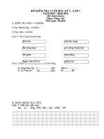 Đề TV1 cuối kỳ I lớp 1