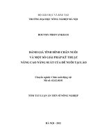 tóm tắt luận án tiến sĩ nông ngiệp Đánh giá tình hình chăn nuôi và một số giải pháp kỹ thuật nâng cao năng suất của dê nuôi tại Lào