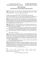 Đề thi chuyên hóa ĐHKHTN năm 2009