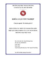 phân tích các nhân tố ảnh hưởng đến hiệu quả hoạt động của các ngân hàng thương mại Việt Nam