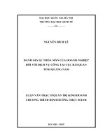 Đánh giá sự thỏa mãn của Doanh nghiệp đối với dịch vụ công tại Cục Hải quan tỉnh Quảng Nam