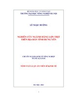 tóm tắt luận án tiến sĩ  Nghiên cứu ngành hàng thịt lợn trên địa bàn tỉnh Hưng Yên