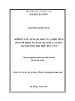 Nghiên cứu sự hài lòng của sinh viên đối với dịch vụ đào tạo trực tuyến tại trường Đại Học Duy Tân