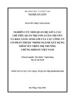 Nghiên cứu mối quan hệ giữa các chỉ tiêu quản trị vốn luân chuyển và khả năng sinh lời của các công ty cổ phần thuộc nhóm ngành xây dựng niêm yết trên thị trường chứngkhoán