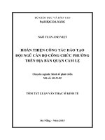 Hoàn thiện công tác đào tạo đội ngũ cán bộ công chức phường trên địa bàn Quận Cẩm lệ