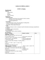 Giáo án Tiếng Anh 12 unit 11 Books