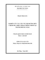 Nghiên cứu các yếu tố ảnh hưởng đến ý định mua điện thoại thông minh tại Thành phố Đà Nẵng