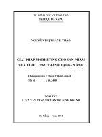 Giải pháp marketing cho sản phẩm sữa tươi Long Thành tại Đà Nẵng