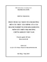 Phân tích các nhân tố ảnh hưởng đến cấu trúc tài chính của các doanh nghiệp ngành khai khoán niêm yết trên thị trường chứng khoán Việt Nam