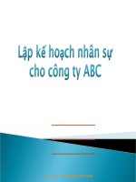 Thảo luận môn Quản lý chức năng hoạt động của tổ chức: Lập kế hoạch nhân sự cho công ty ABC