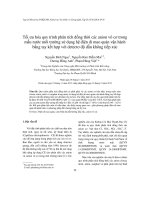 Tối ưu hóa quy trình phân tích đồng thời các anion vô cơ trong mẫu nước môi trường sử dụng hệ điện di mao quản vận hành bằng tay kết hợp với detectơ độ dẫn không tiếp xúc