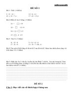 đề ôn toán lớp 2