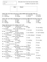 đề kiểm tra tiếng anh lớp 8 kỳ 2 moi