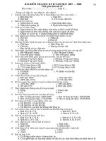 Bài kiểm tra HK II môn công nghệ 6