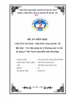 Các biện pháp tự vệ thương mại và việc áp dụng ở việt nam trong điều kiện hội nhập