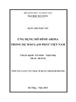 Ứng dụng mô hình Arima trong dự báo lạm phát Việt Nam
