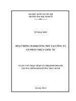 Hoạt động Marketing mix tại Công ty cổ phần nhựa Châu Âu