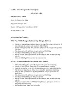 CV Mẫu - Dành cho người đã có kinh nghiệm