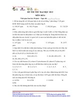 Đề thi thử đại học môn hóa có đáp án