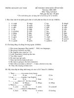 Đề+ đáp án HSG Anh 6