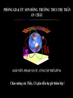 Tiết 9. ÁP SUẤT KHÍ QUYỂN