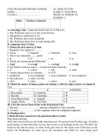 Đề 45 phút Anh 8 tiết 88 - Đề 2