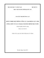 Đề tài luận án Hoàn thiện hệ thống công cụ tạo động lực cho công chức ở các cơ quan hành chính nhà nước