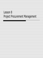 Lesson 08 Project Procurement Management