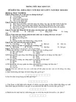 Đề kiểm tra Khoa học cuối học kì 1 năm học 2010-2011