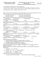 Đề thi thử THPT quốc gia môn hóa học lần 3 năm 2015 trường THPT đa phúc, hà nội
