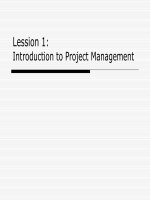 Lession 01 Introduction to Project Management