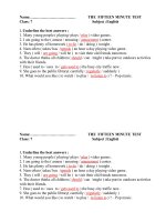 ĐỀ KIỂM TRA 15'' LẦN 3 HKII