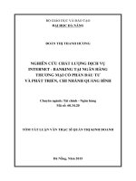 Nghiên cứu chất lượng dịch vụ internet - banking tại ngân hàng TMCP đầu tư và phát triển, chi nhánh Quảng Bình