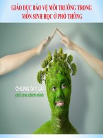GIÁO dục bảo vệ môi TRƯỜNG TRONG môn SINH học ở PHỔ THÔNG