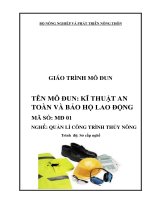 giáo trình mô đun kĩ thuật an toàn và bảo hộ lao động nghề quản lí công trình thủy nông