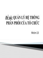 Thảo luận môn Quản lý chức năng hoạt động của tổ chức: Quản lý hệ thống phân phối của tổ chức