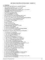 REVISION FOR THE SECOND TERM – GRADE 11